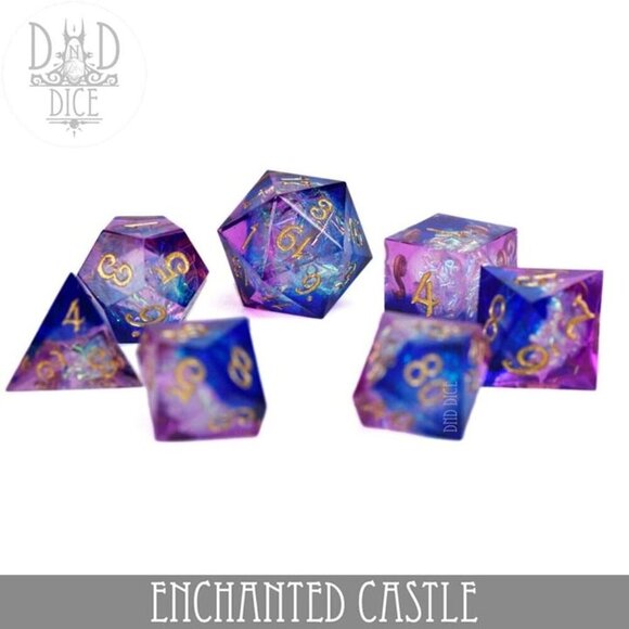 DND Dice Set - Enchanted Castle - 7 RARE Handmade Resin Dice - Fantasy RPG - Picture 4 of 4